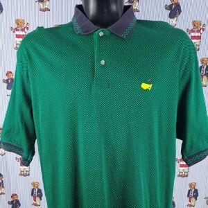 Vintage Master's Augusta National green & black checkered XL golf polo shirt